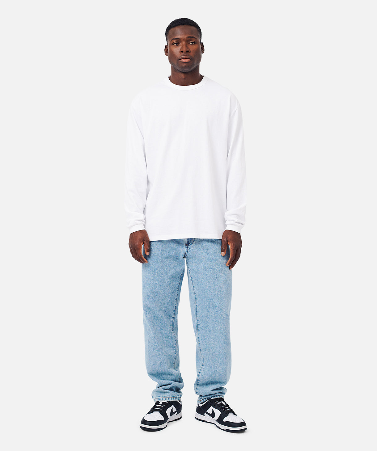 Del Sur Long Sleeve T-Shirt for Men & Women | Soft Cotton Crewneck Tee | Casual & Comfortable White Shirt for Everyday Wear, Work & Outdoor Activities