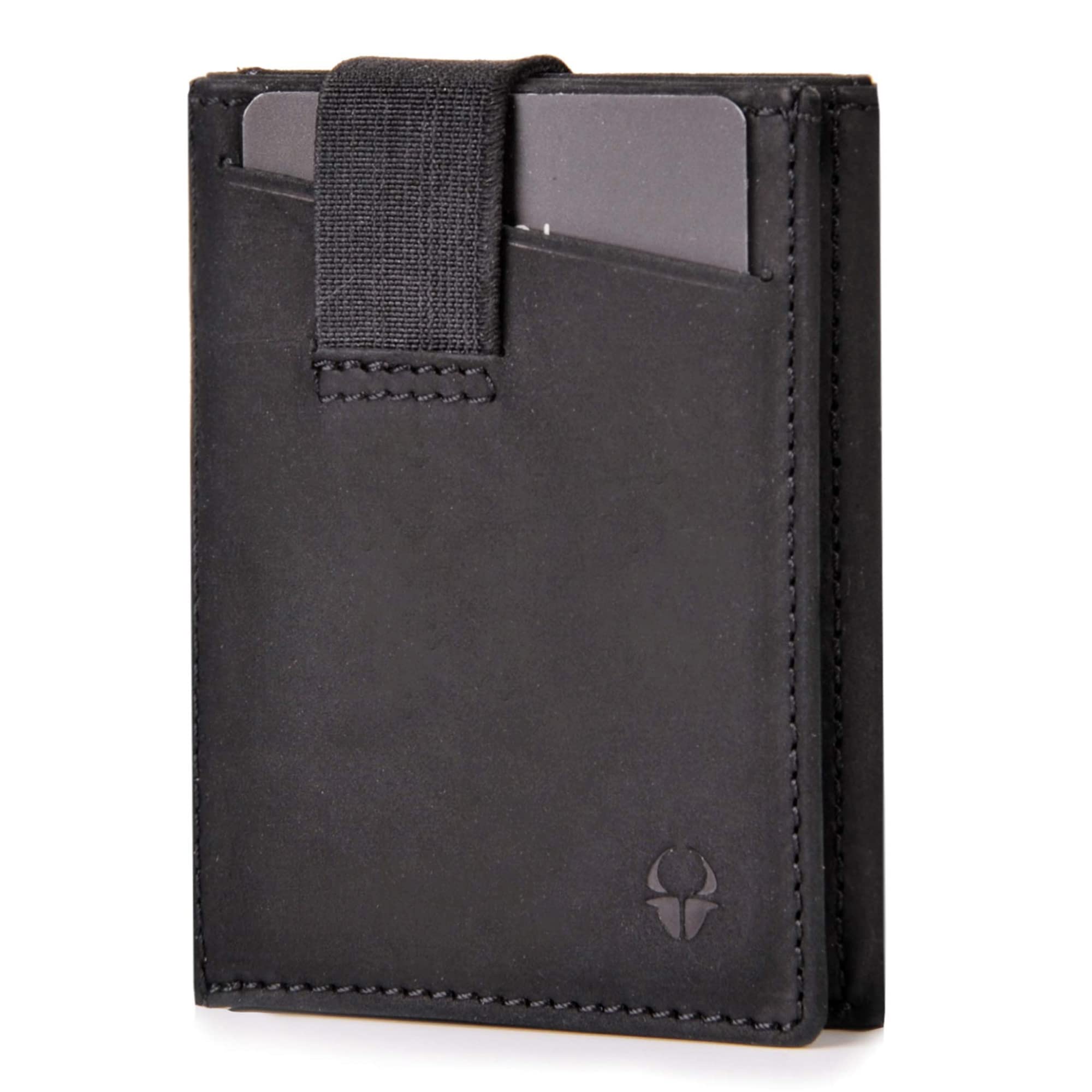 DONBOLSO Slim RFID Blocking Wallet for Men & Women - Genuine Leather Credit Card Holder with 9 Slots (Holds 13 Cards) - Vintage Black - Perfect for Travel, Business & Everyday Use