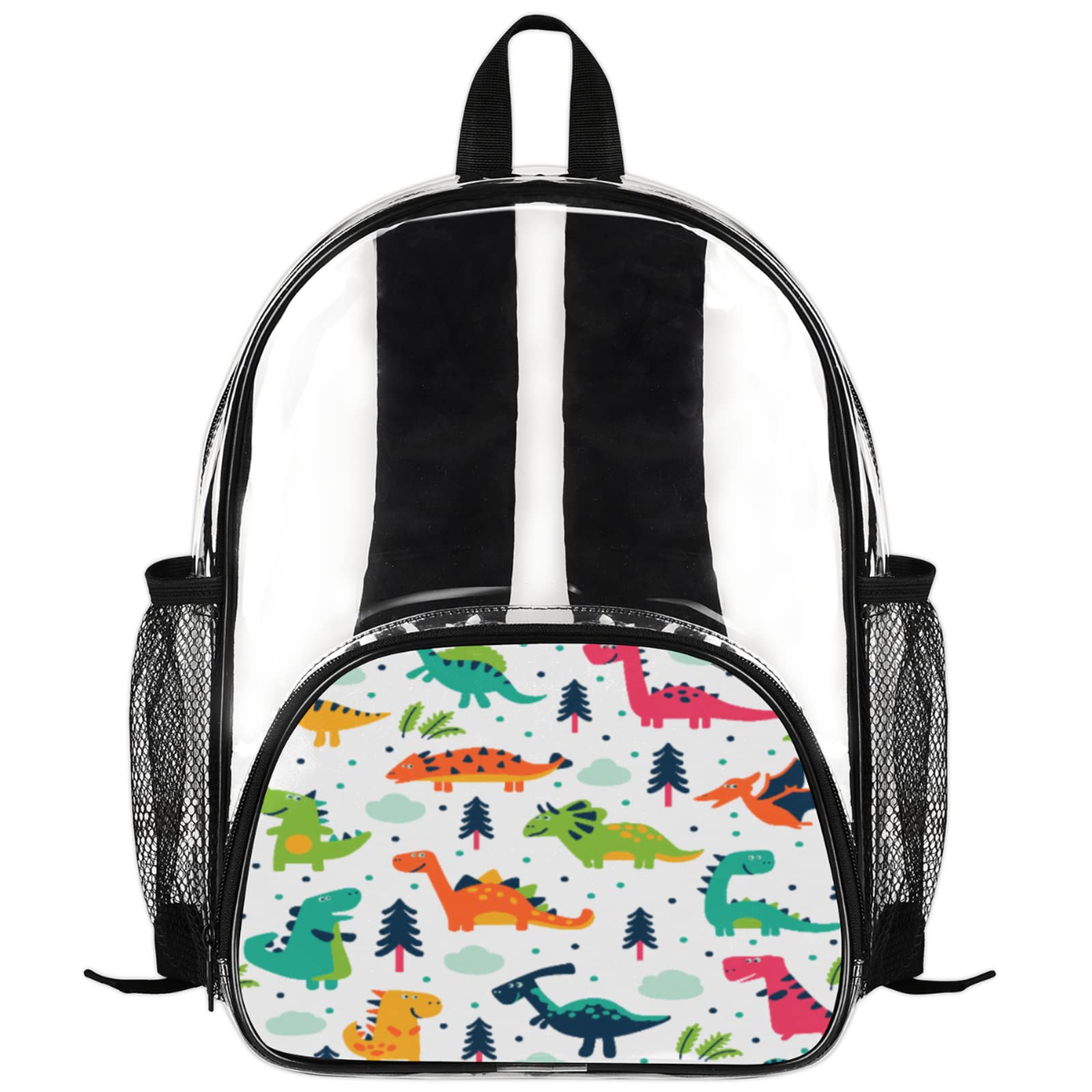 **Custom Cartoon Dinosaur Kids Backpack - Personalized Clear Backpack for Boys & Girls, Waterproof School & Travel Backpack for Preschoolers - Perfect for School, Daycare, and Family Trips**