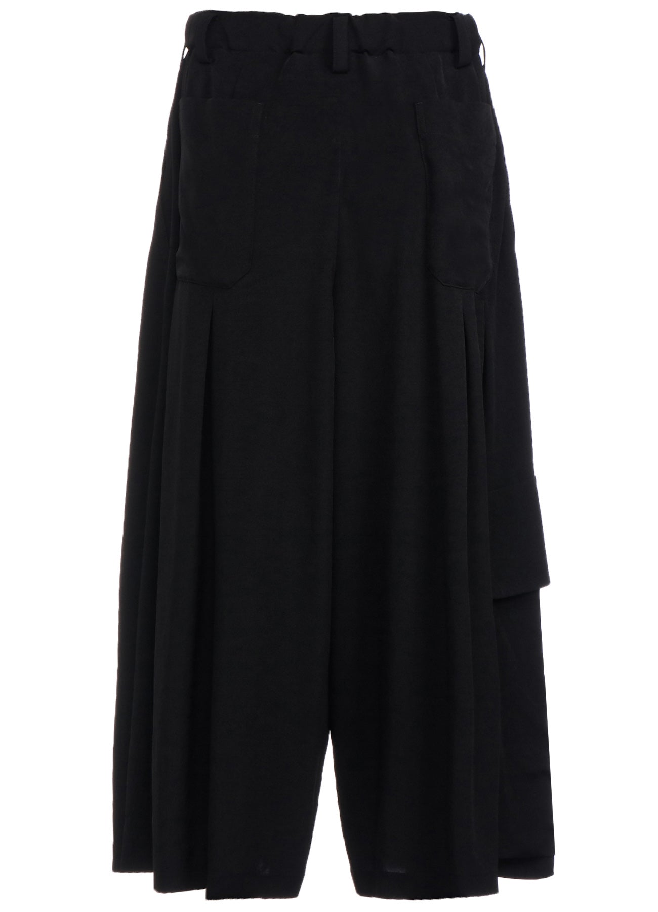 Stylish Crepe de Chine Cropped Wide Pants with Gusseted Flap Pockets - Comfortable & Trendy Women's Casual Pants for Work, Travel & Everyday Wear