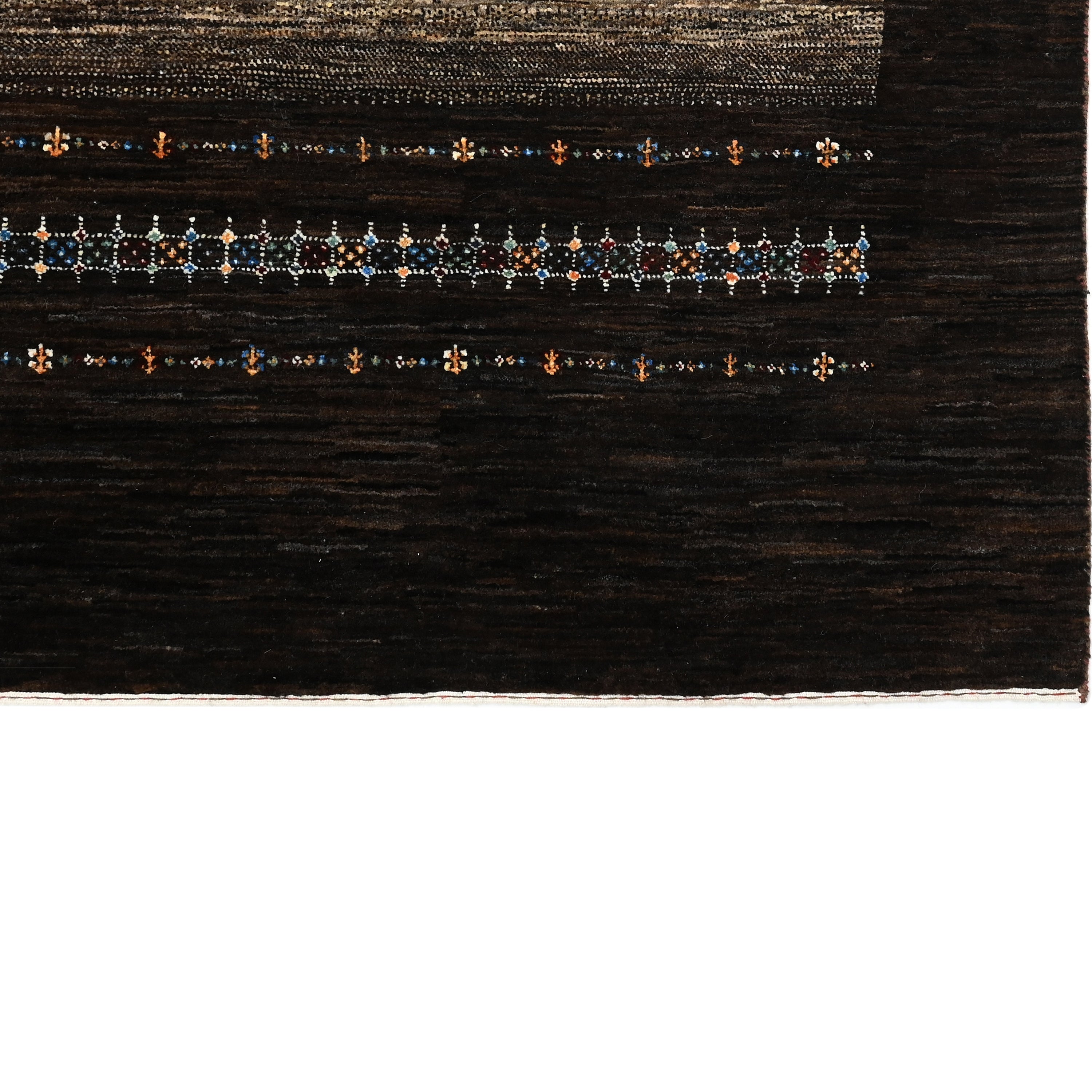 Handmade Brown Traditional Gabbeh Wool Rug 8'7