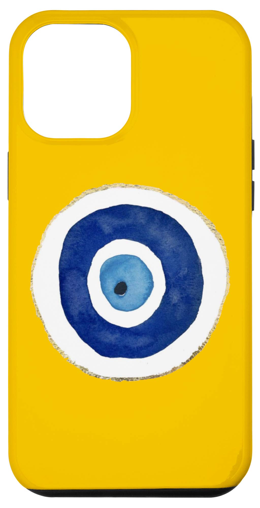 iPhone 12 Pro Max Case - Premium Evil Eye Protection Cover with Yellow Design | Slim Fit, Shockproof & Scratch Resistant | Perfect for Daily Use, Travel & Gift Giving