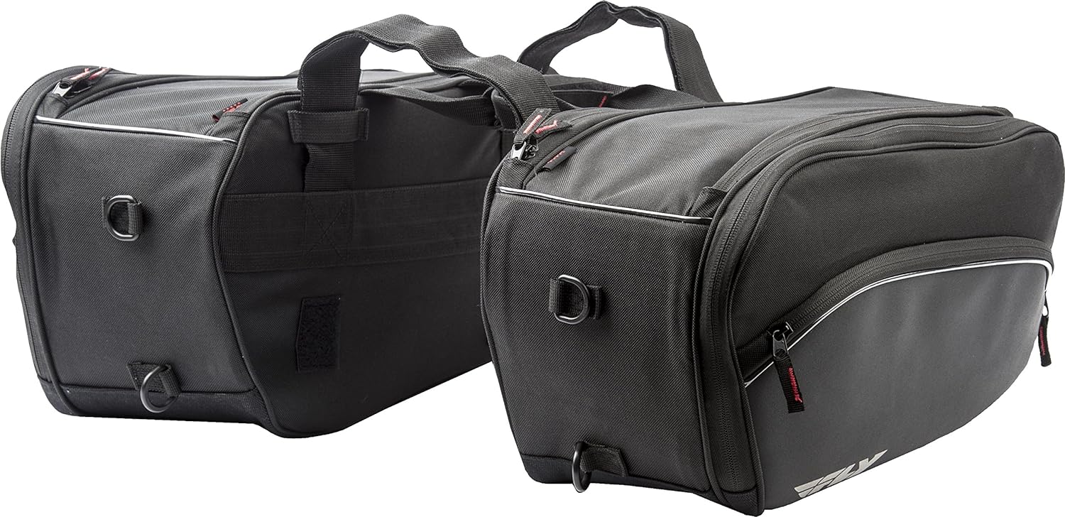 Fly Racing Saddle Bags - Durable Motorcycle Saddlebags for Touring & Adventure Riding - Waterproof Storage for Long Distance Travel & Road Trips