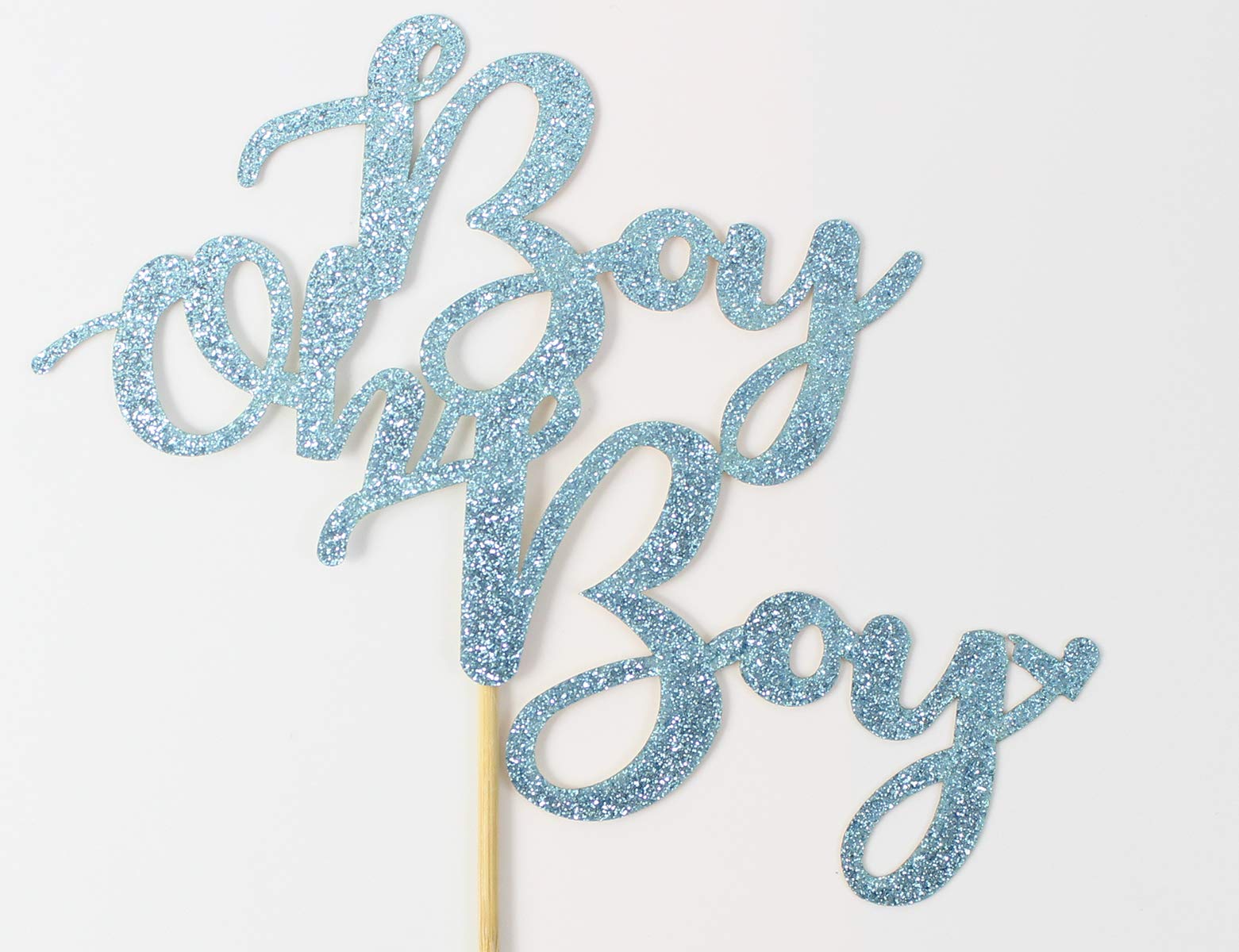 Blue Glitter Boy Cake Topper - It's a Boy, Prince, Baby Shower, Gender Reveal, Birthday Party Decorations - Gold Glitter - Perfect for Baby Showers, Gender Reveal Parties, and First Birthday Celebrations