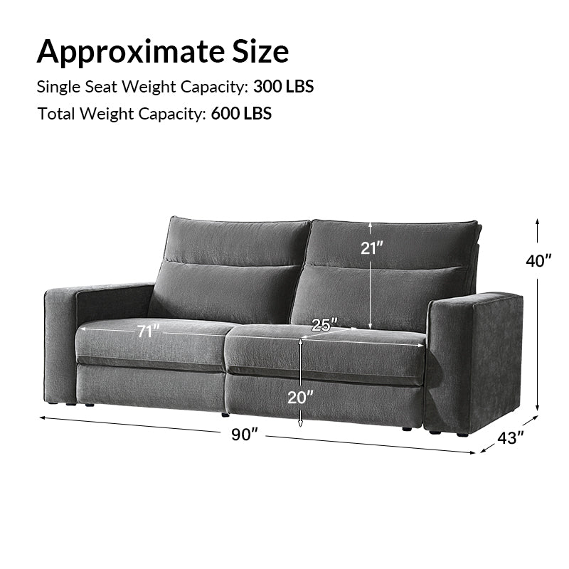 EliteNest Smart Modular Sofa with Power Recliners - Easy Assembly, Customizable Living Room Furniture for Modern Home & Entertainment Spaces