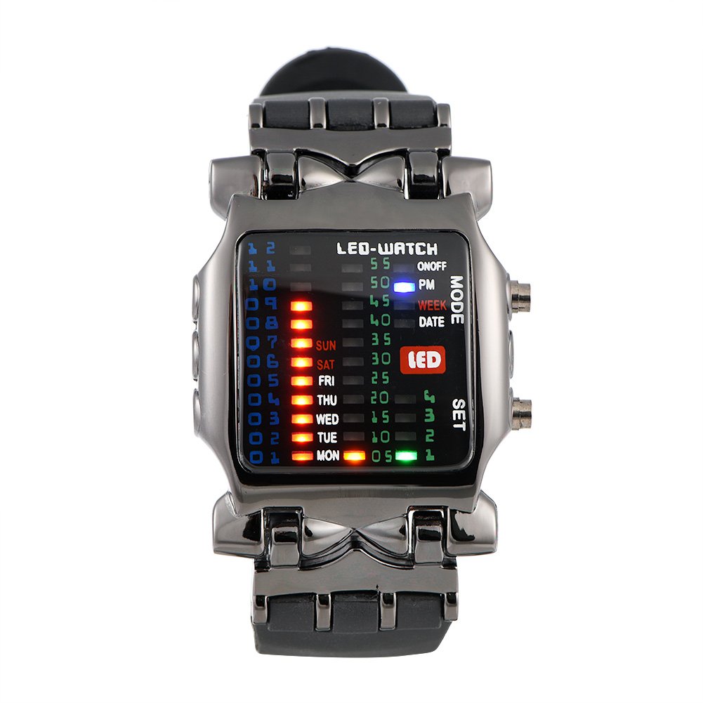 Tactical Military Sports Watch with LED Display - Waterproof Unisex Digital Wristwatch with Stopwatch, Alarm & Timer - Durable PU Strap for Outdoor, Running, Hiking & Casual Wear