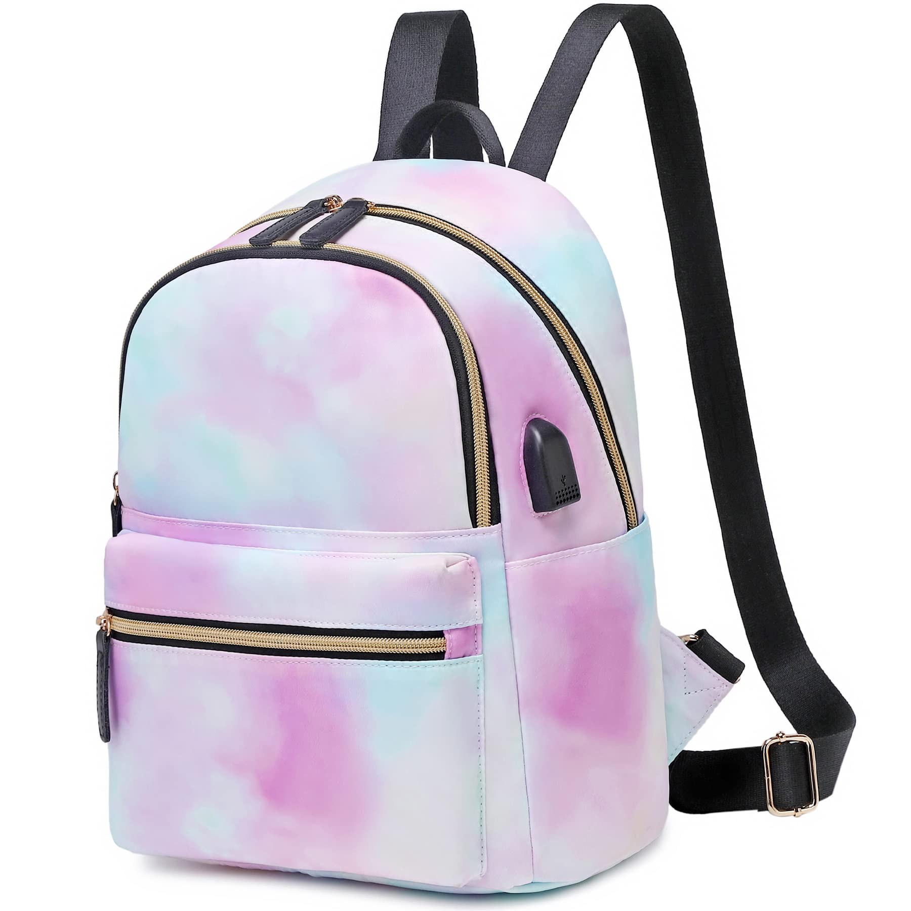 Soehipee Girls Small Backpack Purse - Mini Travel Backpack for Teens with USB Charging Port, Light Purple Shoulder Bag for School, College, Shopping & Daily Use