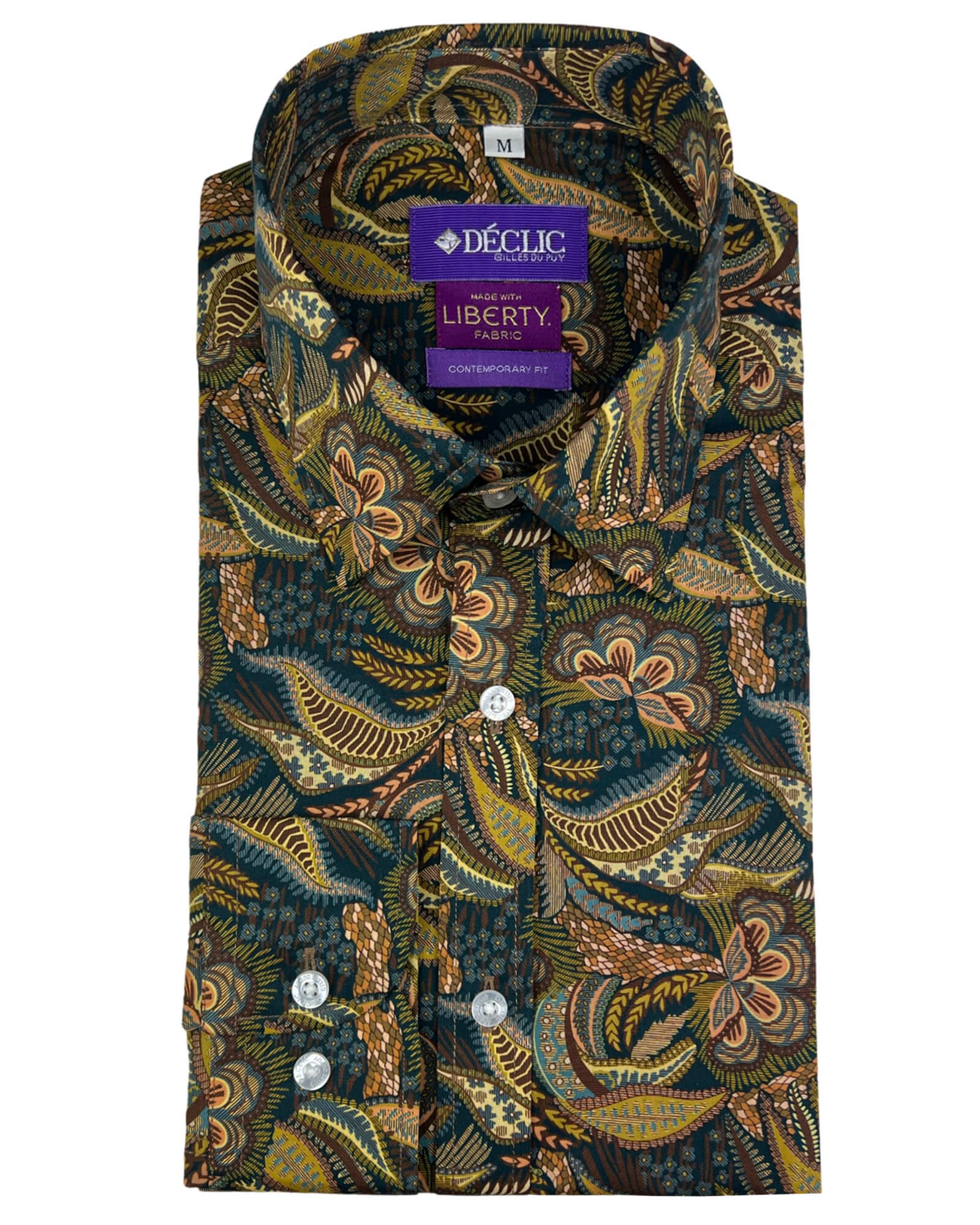 DÉCLIC Liberty Medusa Paisley Print Shirt for Men & Women - Stylish Vintage Floral Button Up Shirt - Perfect for Casual Wear, Parties & Date Nights