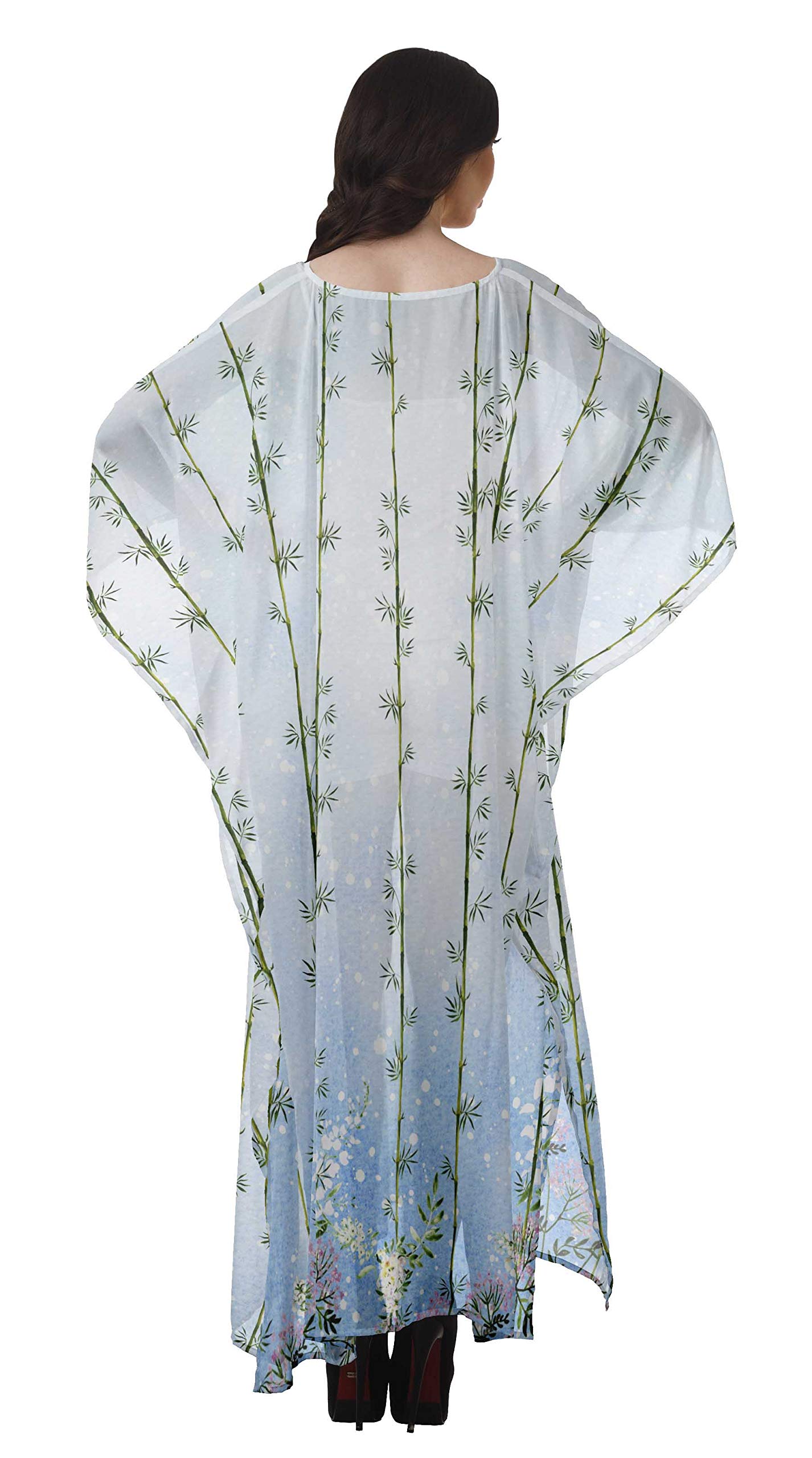 Moomaya Women's Sheer Turkish Kaftan Beach Cover Up Dress - Lightweight Swimwear Coverup for Pool, Beach & Vacation