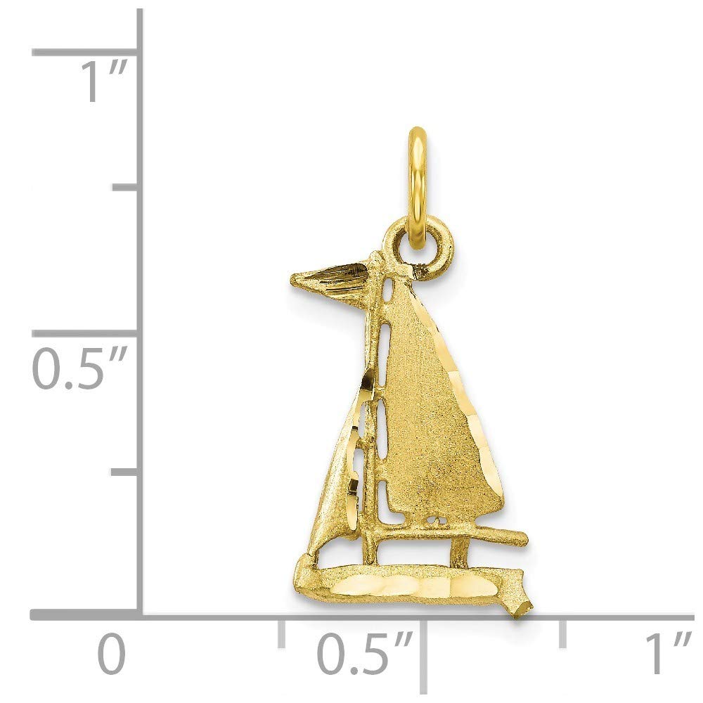 10K Yellow Gold Sailboat Charm Pendant - Roy Rose Jewelry for Women - Nautical Inspired Jewelry Gift for Sailors, Boaters & Beach Lovers - Perfect for Everyday Wear, Special Occasions & Travel
