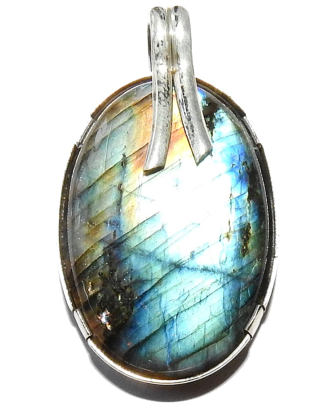 Natural Labradorite Pendant with 18 Fire Flashes - Spiritual Healing Crystal for Energy & Protection | Chakra Balancing Jewelry Gift (Elegant Gift Box Included) | Perfect for Meditation, Yoga & Daily Wear