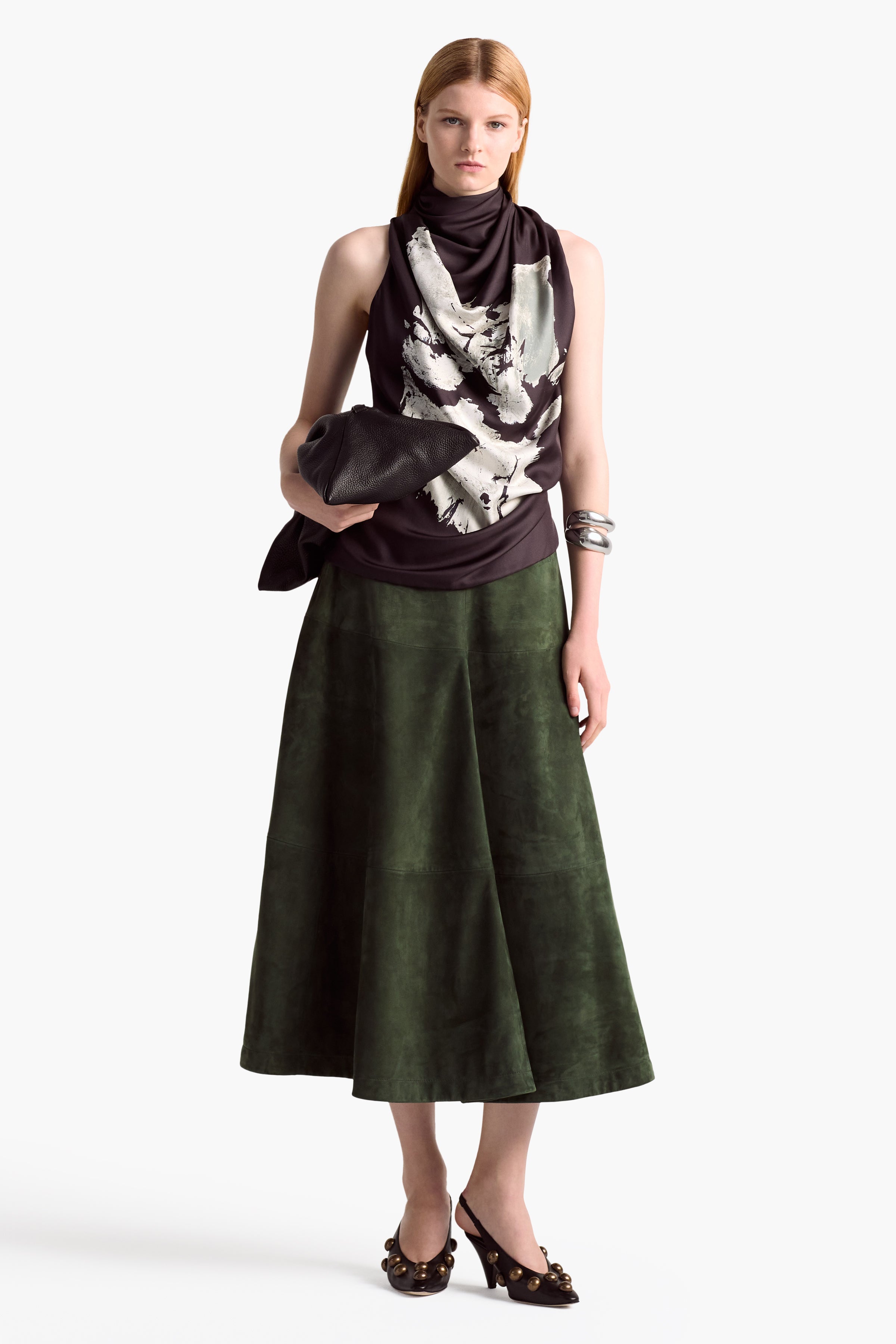 Varda Skirt Monstera - Stylish Floral Print Midi Skirt for Women | Perfect for Summer, Beach, and Casual Outings