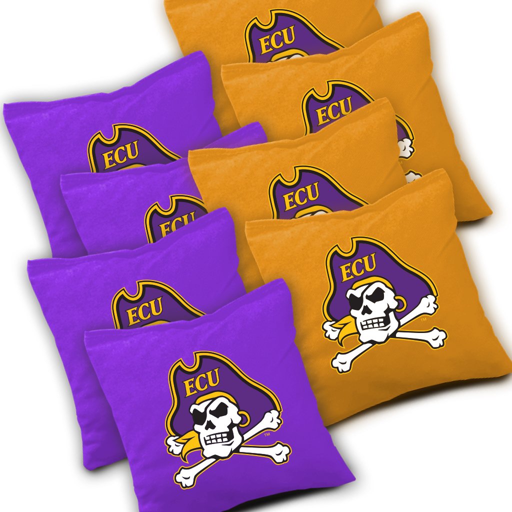NCAA Distressed Cornhole Game Set with 8 Bean Bags - Perfect for Tailgating, Backyard BBQs, and College Football Parties
