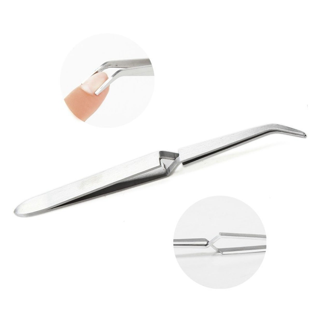 Premium Stainless Steel Nail Art Tweezers - Professional Manicure Rhinestone Picking & Trimming Tools (Size 1) | Perfect for DIY Nail Designs, Salon Use & Home Grooming Kits