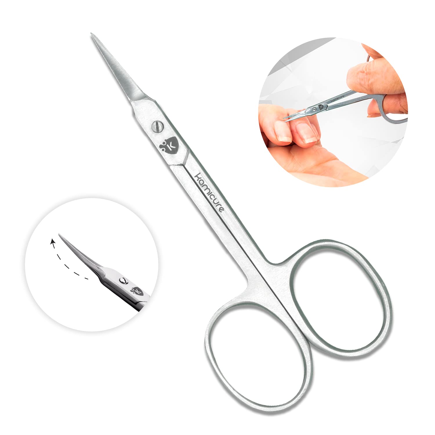Premium Curved Cuticle Scissors for Men & Women - Ultra Fine Professional Manicure & Pedicure Tool for Nail Care, Cuticle Trimming, Eyelash Shaping - Perfect for Home Salon & Travel Grooming Kit