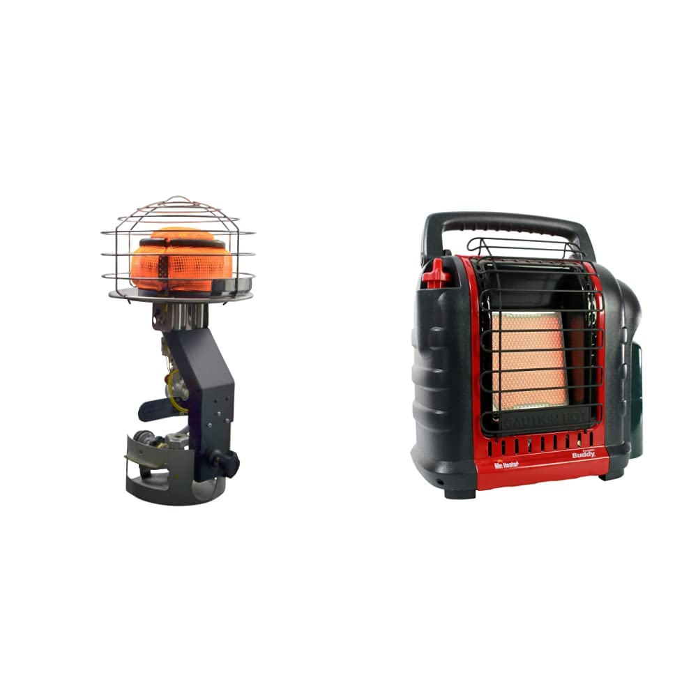 Mr. Heater 45,000 BTU Propane Heater Bundle with Buddy Portable Heater - Indoor/Outdoor Use for Garage, Camping, and Emergency Heating