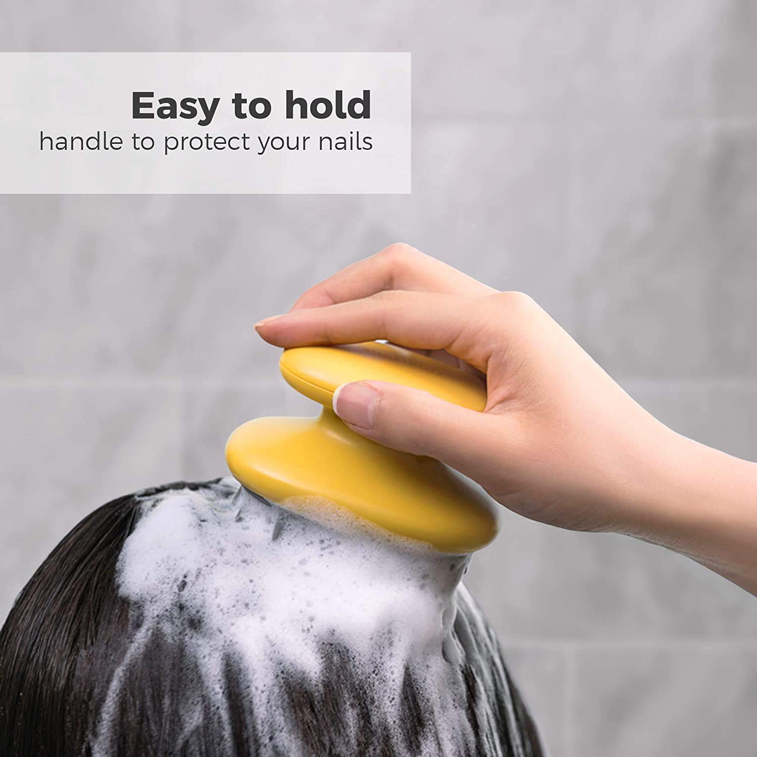HEXONIQ® Soft Silicone Scalp Massage Shampoo Brush - Gentle Exfoliation for Dandruff Removal & Hair Growth Stimulation - Wet/Dry Hair Care for Women, Men & Pets - Relaxing Shower & Scalp Massager (Blue) - Perfect for Daily Hair Washing & Spa-Like Pampering at Home
