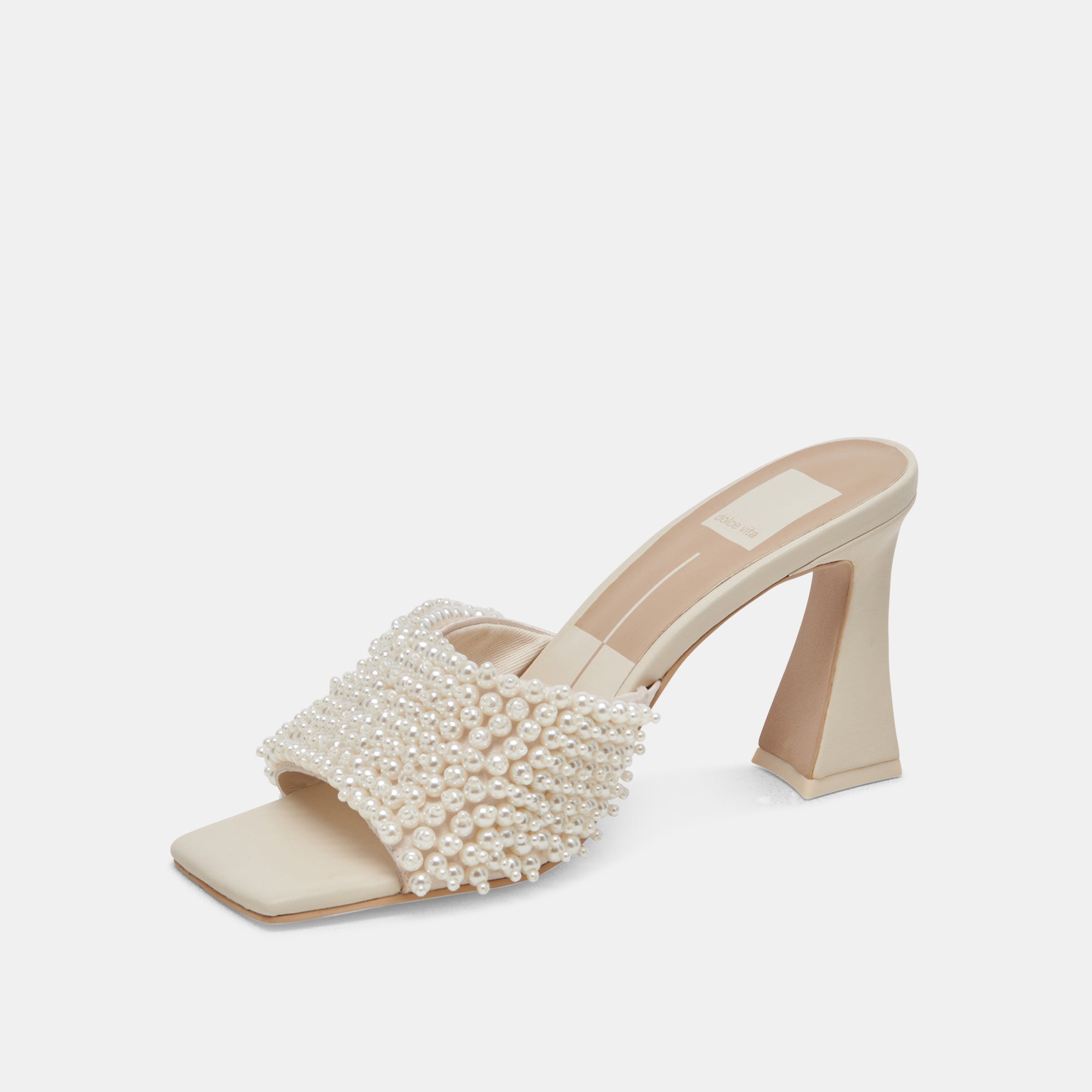 NANDY PEARL HEELS - Elegant Vanilla Pearl Embellished Women's High Heels for Weddings, Parties & Special Occasions