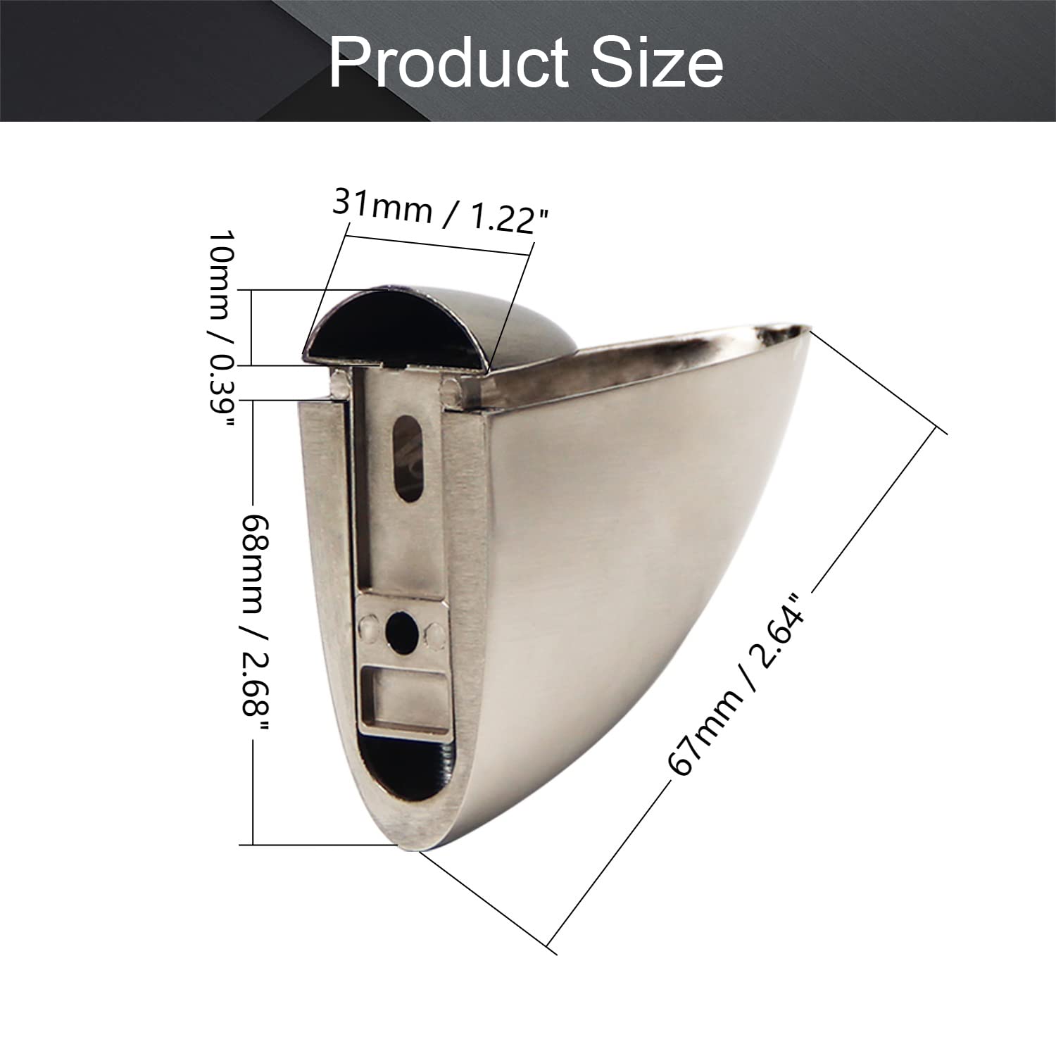 MroMax 6Pcs Adjustable Zinc Alloy Shelf Brackets - Heavy Duty Wall Mounted Glass/Clamp Brackets for 3-33mm Shelves (Eagle Beak Design, Brushed Finish) - Perfect for Kitchen, Bathroom, Living Room & Office Storage Solutions