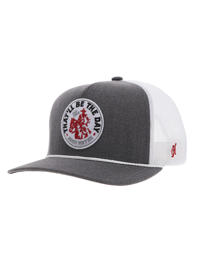 Hooey 2365T GYWH John Wayne High Profile Snapback Trucker Hat - Grey & White Adjustable Cap for Men & Women - Perfect for Outdoor, Rodeo, and Casual Wear