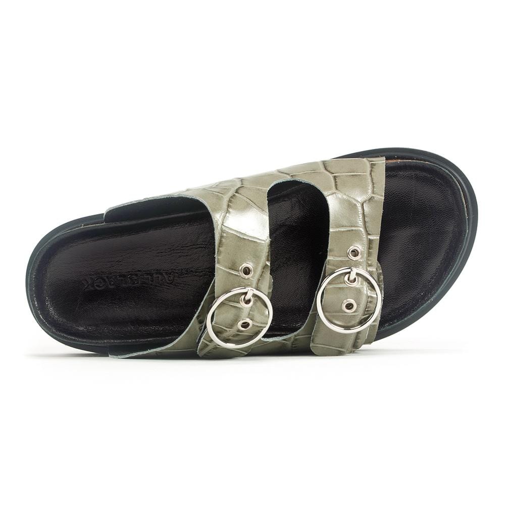 Circle Buckle Lowform Sandal - Women's Minimalist Flat Sandals for Summer | Comfortable Casual Walking Shoes for Beach, Travel & Everyday Wear