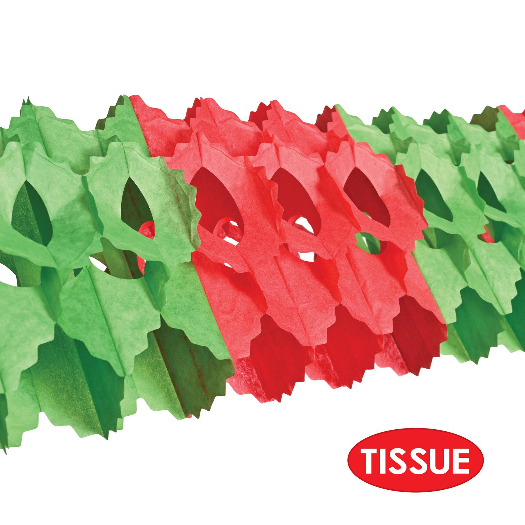 12 Pack Beistle Christmas Arcade Garland - Red & Green Holiday Decor for Home, Party & Festive Celebrations