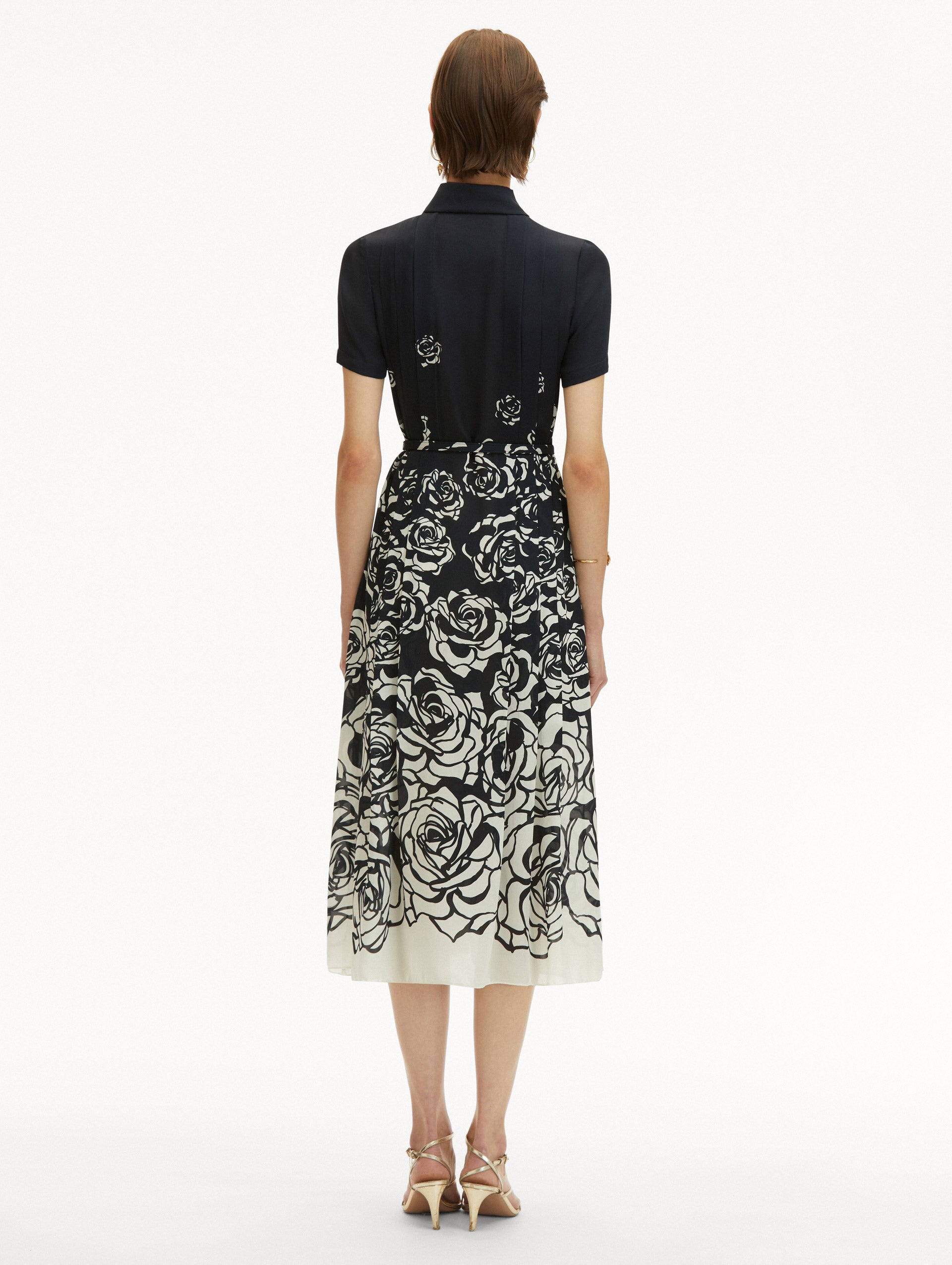 Elegant Abstract Ombre Rose Print Dress for Women - Perfect for Weddings, Parties & Special Occasions