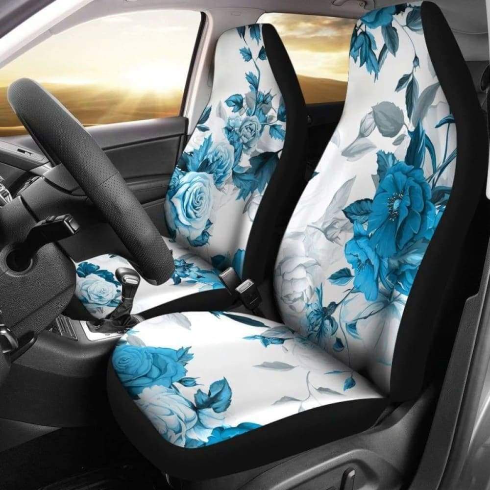 Premium Blue Roses Car Seat Covers - Universal Fit for Cars, Trucks & SUVs - Soft & Durable Protection - Perfect for Daily Commute, Road Trips & Family Travel