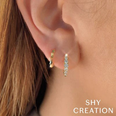 0.49CT Diamond Huggie Earrings - 14K Gold Hoop Earrings for Women, Minimalist Everyday Jewelry Gift | Perfect for Work, Date Night & Special Occasions