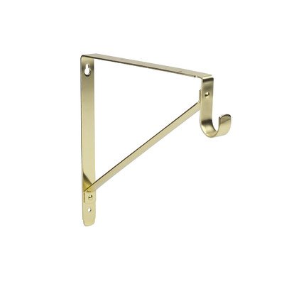 Heavy Duty Closet Bracket with Brass Finish - Sturdy Metal Shelf Support for Home Organization & Storage Solutions - Perfect for Bedroom, Closet, Garage, and Office Shelving