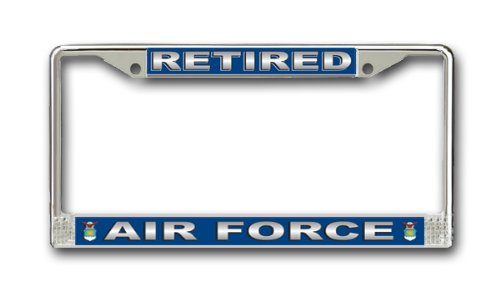 MilitaryBest Air Force 'Retired' License Plate Frame - Durable Metal Car Accessory for Veterans & Patriotic Drivers - Perfect for Trucks, Cars & Motorcycles