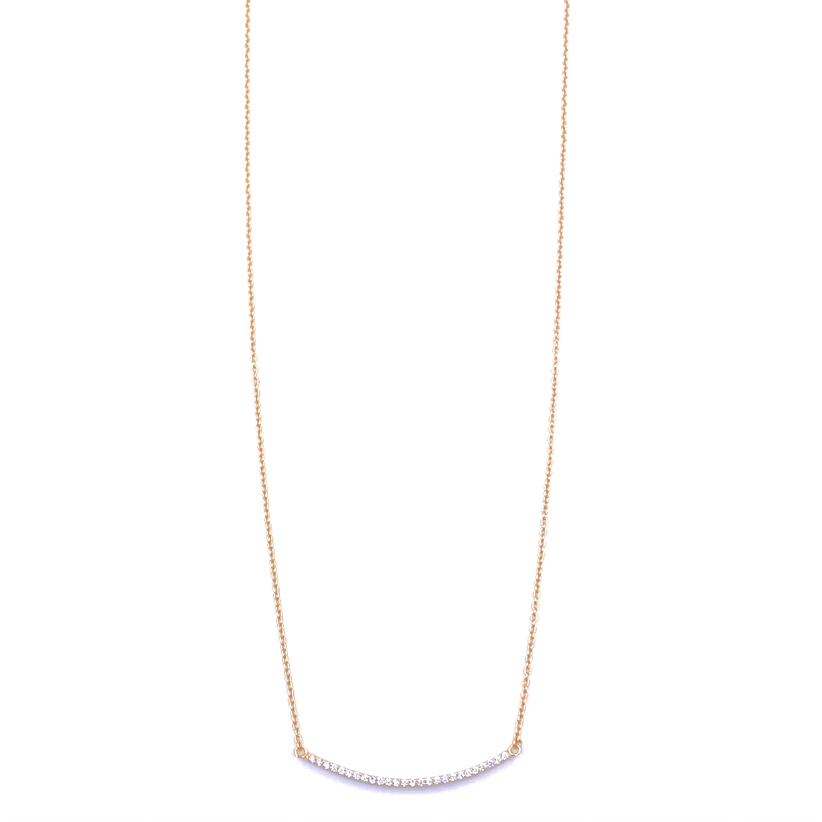 Ashley Gold Sterling Silver Curved CZ Bar Necklace for Women - Elegant Layering Jewelry for Date Night & Special Occasions