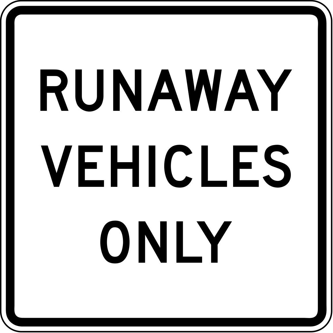 Runaway Vehicles Only - 12x8 Inch Aluminum Traffic & Warehouse Sign - Weatherproof, 0.04 Thickness - Ideal for Parking Lots, Warehouses & Construction Sites