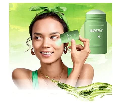 First Beauty Green Tea Purifying Clay Mask - Oil Control & Anti-Acne Deep Cleansing Face Mask for Oily & Acne-Prone Skin, 40g Travel-Friendly Eggplant Solid Mask | Perfect for Spa Night & Post-Workout Skin Detox