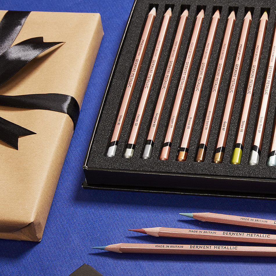 Derwent Metallic Colored Pencils Set - 20 Premium Metallic Drawing Pencils Limited Edition for Artists & Sketching - Perfect for Adult Coloring Books, Art Projects & Gift Giving
