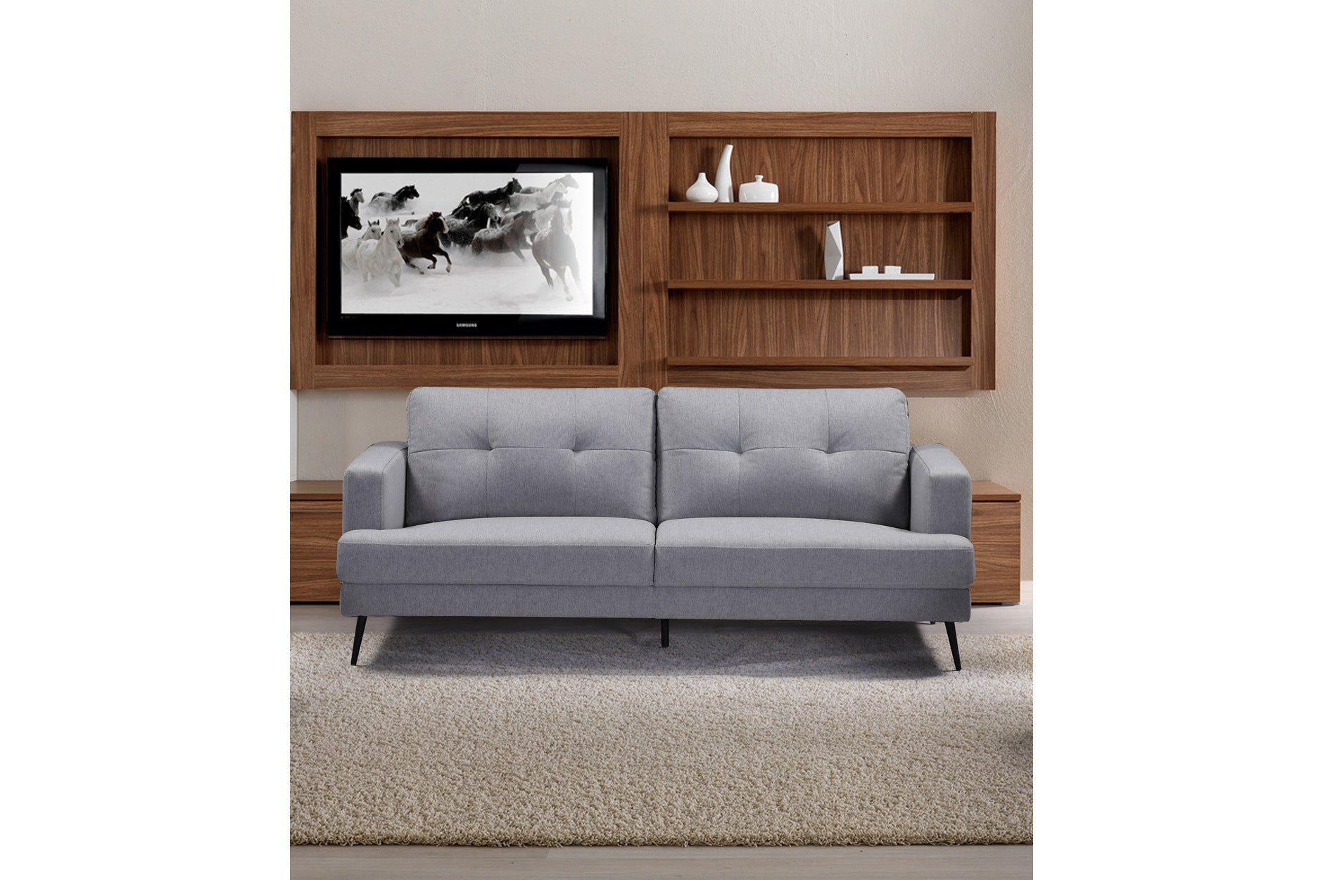 Avery Collection Grey Sofa Set - Modern 3-Piece Living Room Furniture for Small Spaces, Apartments & Cozy Home Decor | Free Shipping & Easy Assembly