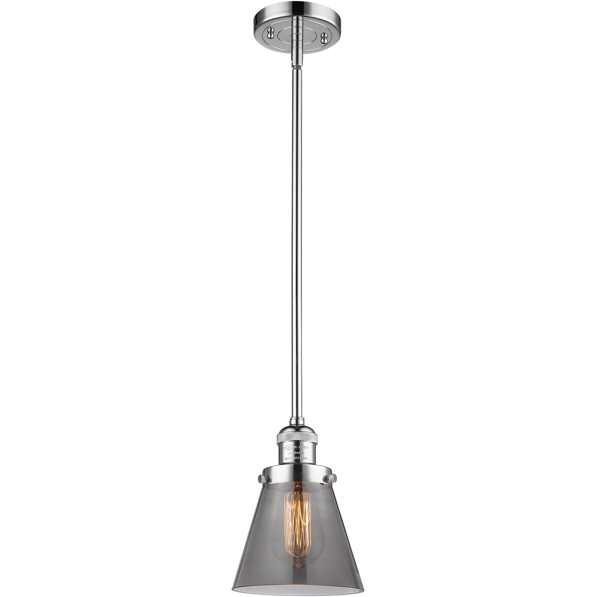 Innovations 201S-PC-G63-LED Mini LED Pendant Light - Modern Dimmable Hanging Fixture for Kitchen Island, Dining Room, Bedroom & Living Room Decor