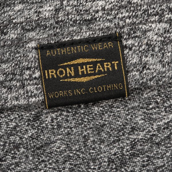 Iron Heart IHT 1610S GRY 6.5oz Loopwheel Crew Neck T-Shirt - Premium Heavyweight Cotton Tee for Men | Casual Wear & Street Style Outfits