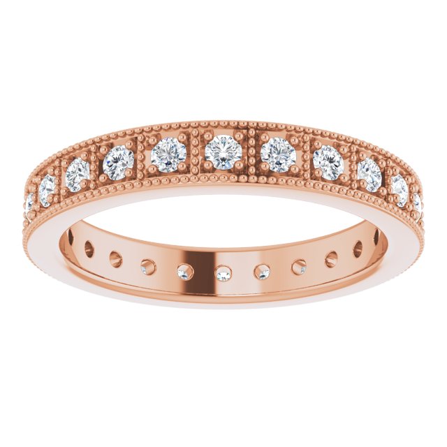 0.50 Carat Round Diamond Milgrain Accent Eternity Wedding Band - Perfect for Anniversaries, Engagements & Special Occasions