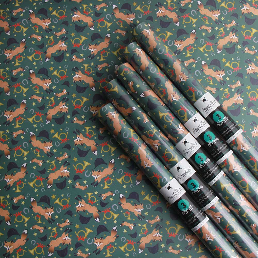 Festive Holiday Fox Christmas Gift Wrapping Paper - Perfect for Holiday Presents, Party Favors & DIY Crafts