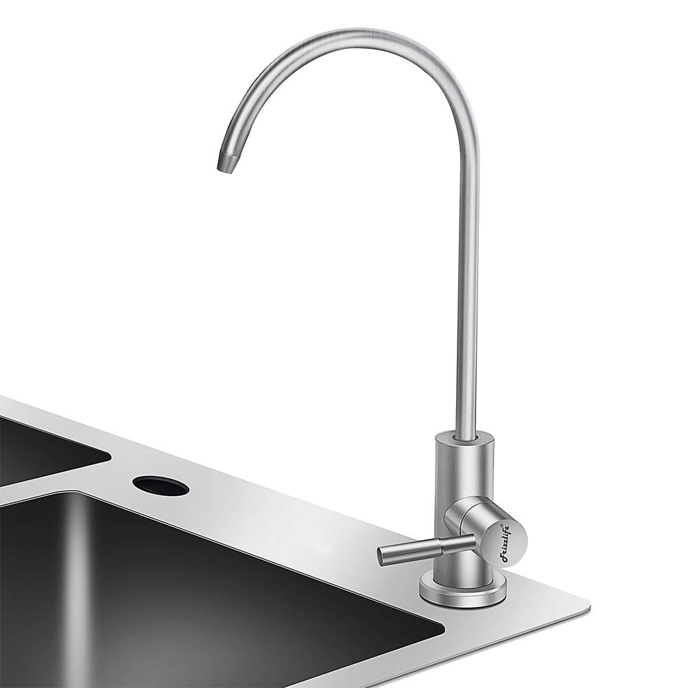 Frizzlife RO Water Filter Faucet - Stainless Steel Drinking Water Faucet for Reverse Osmosis Systems, Brushed Nickel Finish - Perfect for Kitchen Sink & Pure Drinking Water