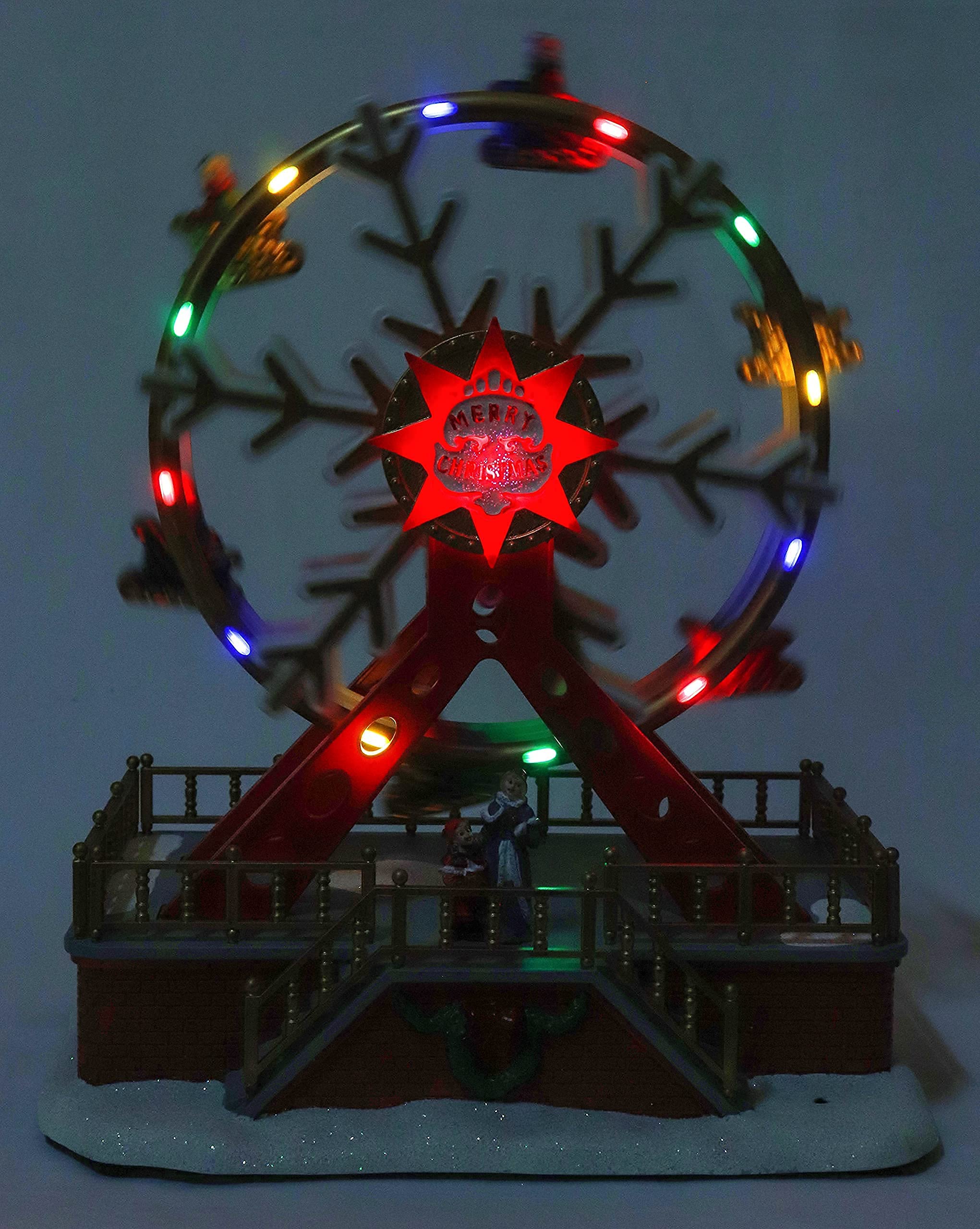 Animated Pre-lit Musical Christmas Ferris Wheel Village - 11