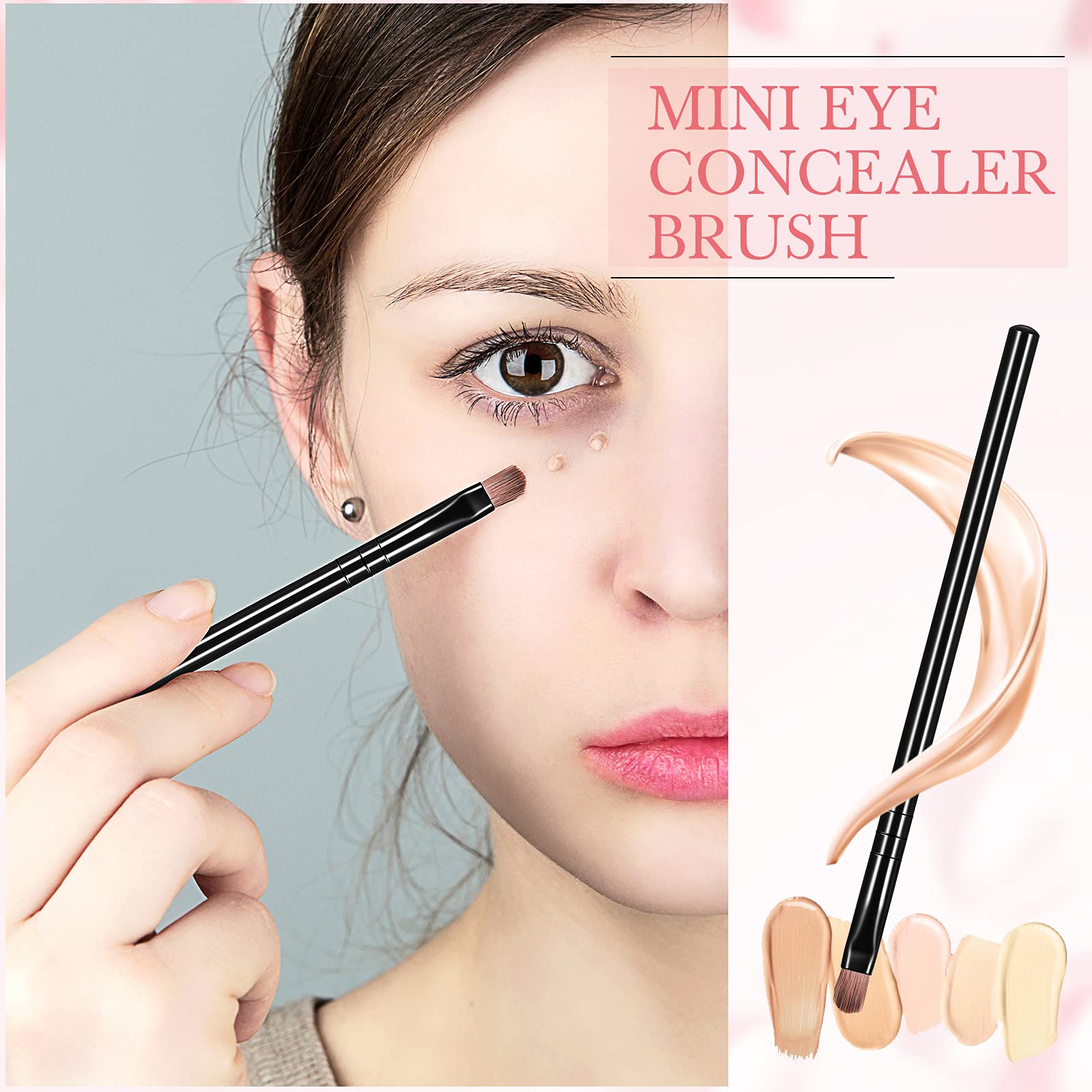 **48 Pcs Flat Makeup Brush Set - Synthetic Lip Concealer Brush, Eyebrow Brush, Portable Beauty Tools for Concealing, Blending & Setting - Perfect for Professional & Everyday Makeup (Black)**    *(Ideal for Travel, Home Use, Salon & Makeup Artists - Enhance Your Beauty Routine!)*