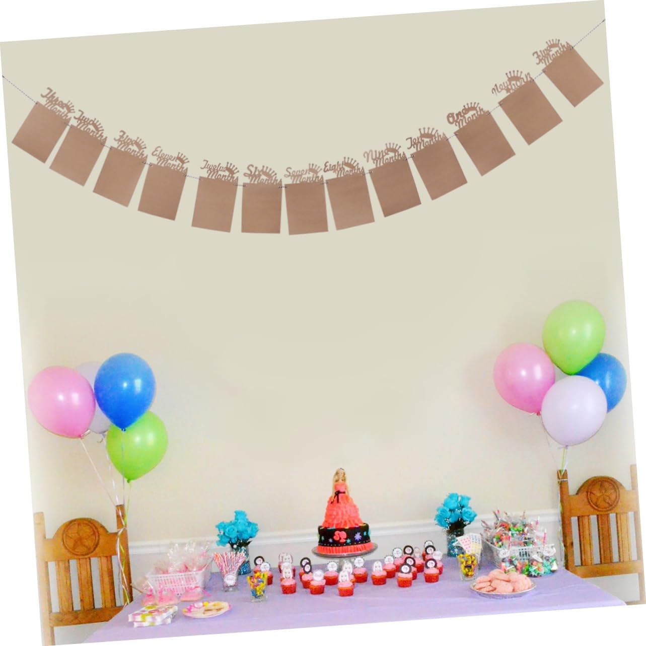 CAXUSD First Birthday Party Decorations - Custom Photo Banner & Bunting Flags for Boys and Girls | Perfect for 1st Birthday Celebrations, Baby Showers & Milestone Photos