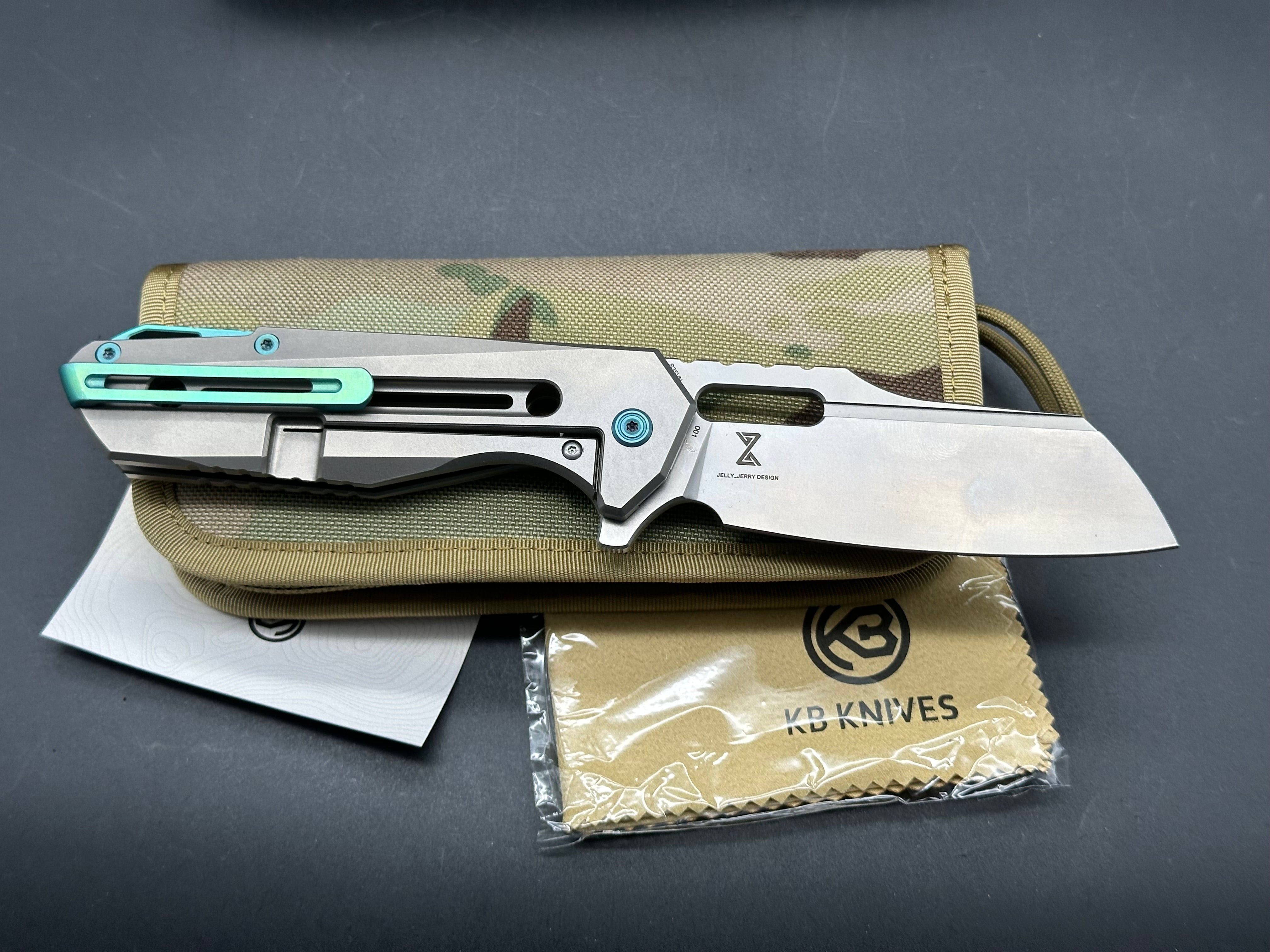 Premium Titanium Handle Atlas Frame Lock Tactical Flipper Knife - EDC Pocket Knife for Outdoor Camping, Hunting & Survival Gear
