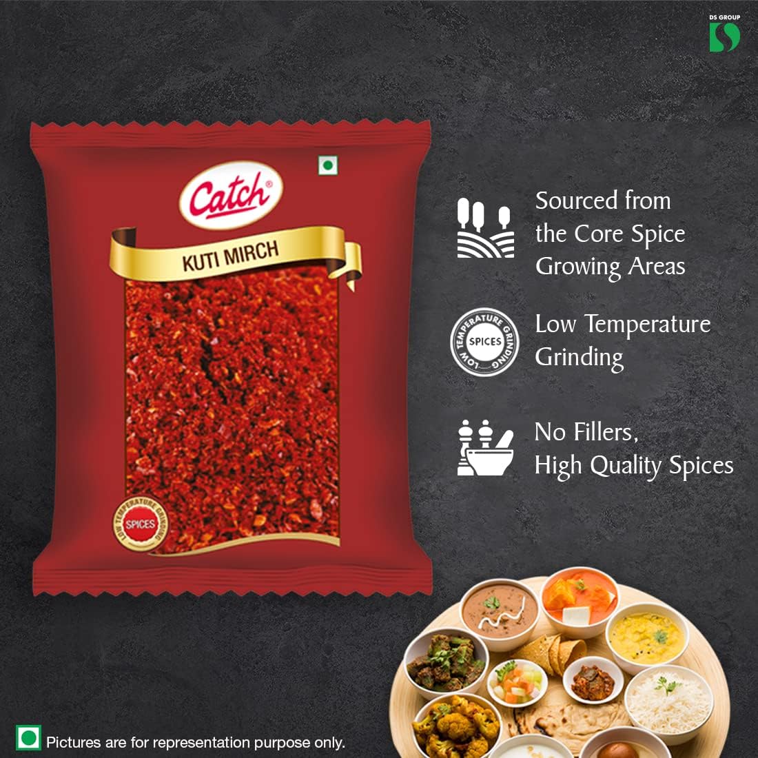 Premium Catch Kuti Mirch Powder 100g - Authentic Indian Chili Spice for Cooking, Curry & BBQ - Hot & Flavorful Seasoning for Meat, Vegetables & Rice Dishes
