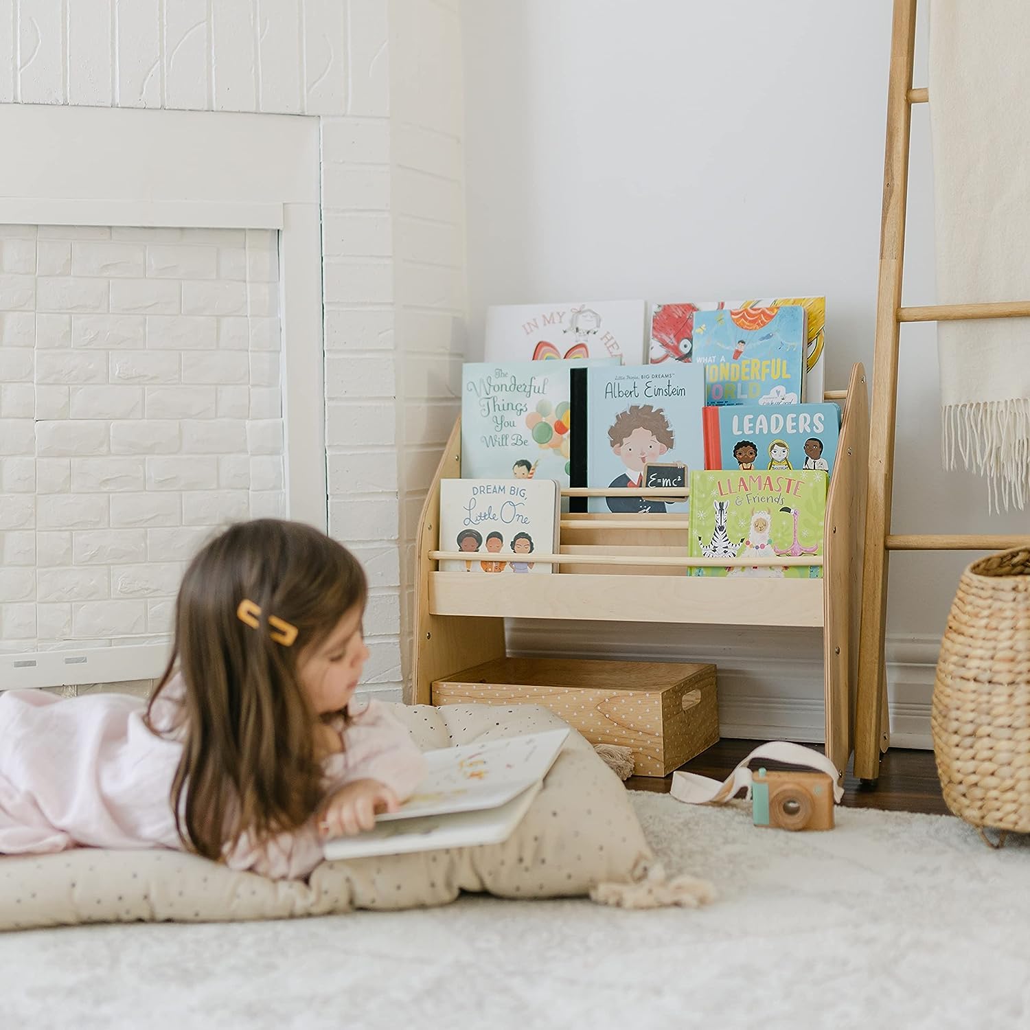 Montessori Kids Bookshelf - Wooden Bookcase for Toddlers & Children | Natural Wood Storage Shelf for Playroom, Nursery & Bedroom | Perfect Gift for 2nd & 3rd Birthday (Small, Green) - Organize Storybooks, Toys & Learning Materials