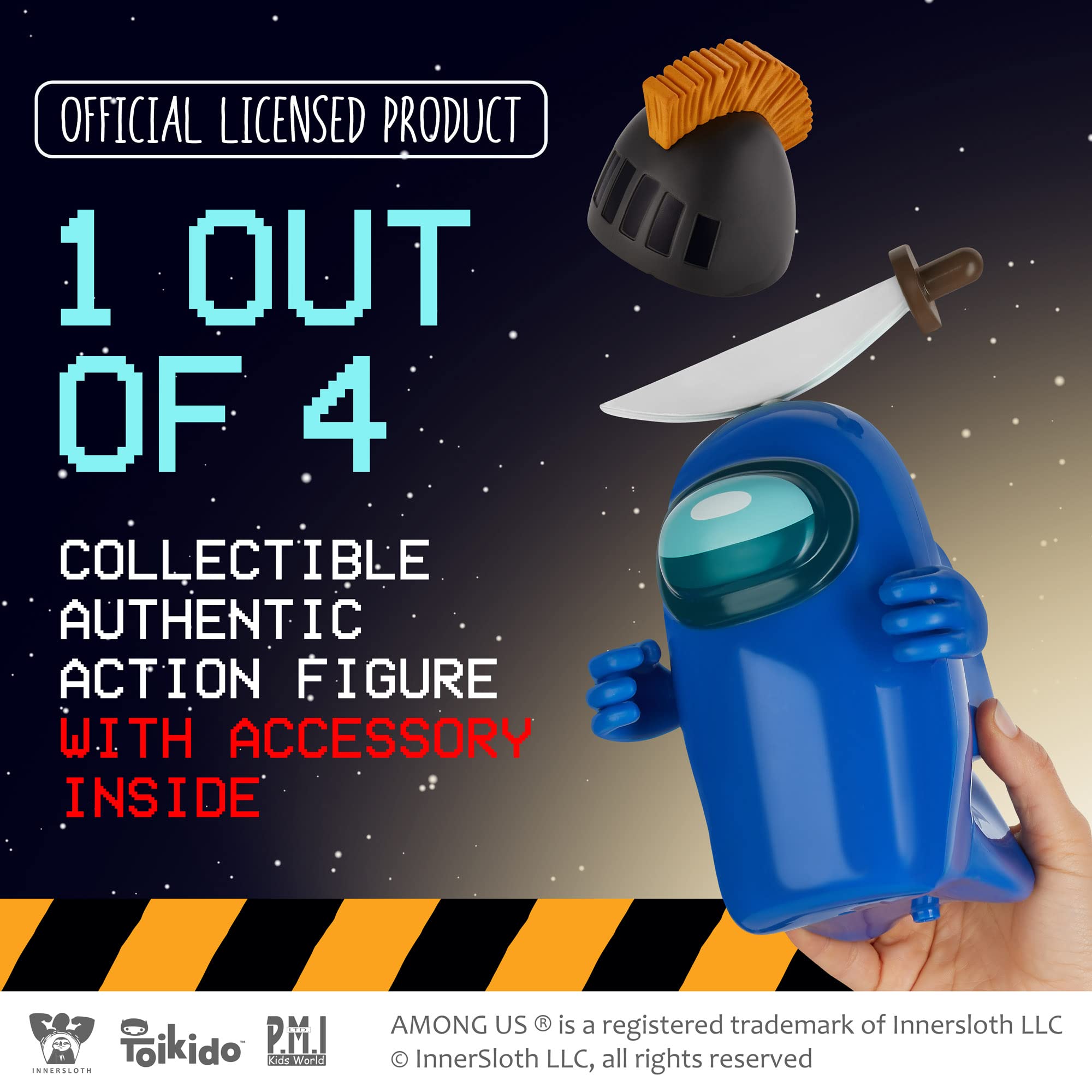 P.M.I. Among Us Action Figure - 6.7-Inch Collectible Character with Blue Ghost, Chop-Chop Knife Hat & Hidden Features | Playable Mini Toy for Kids & Fans | Perfect for Game Nights, Birthday Gifts & Collector Displays