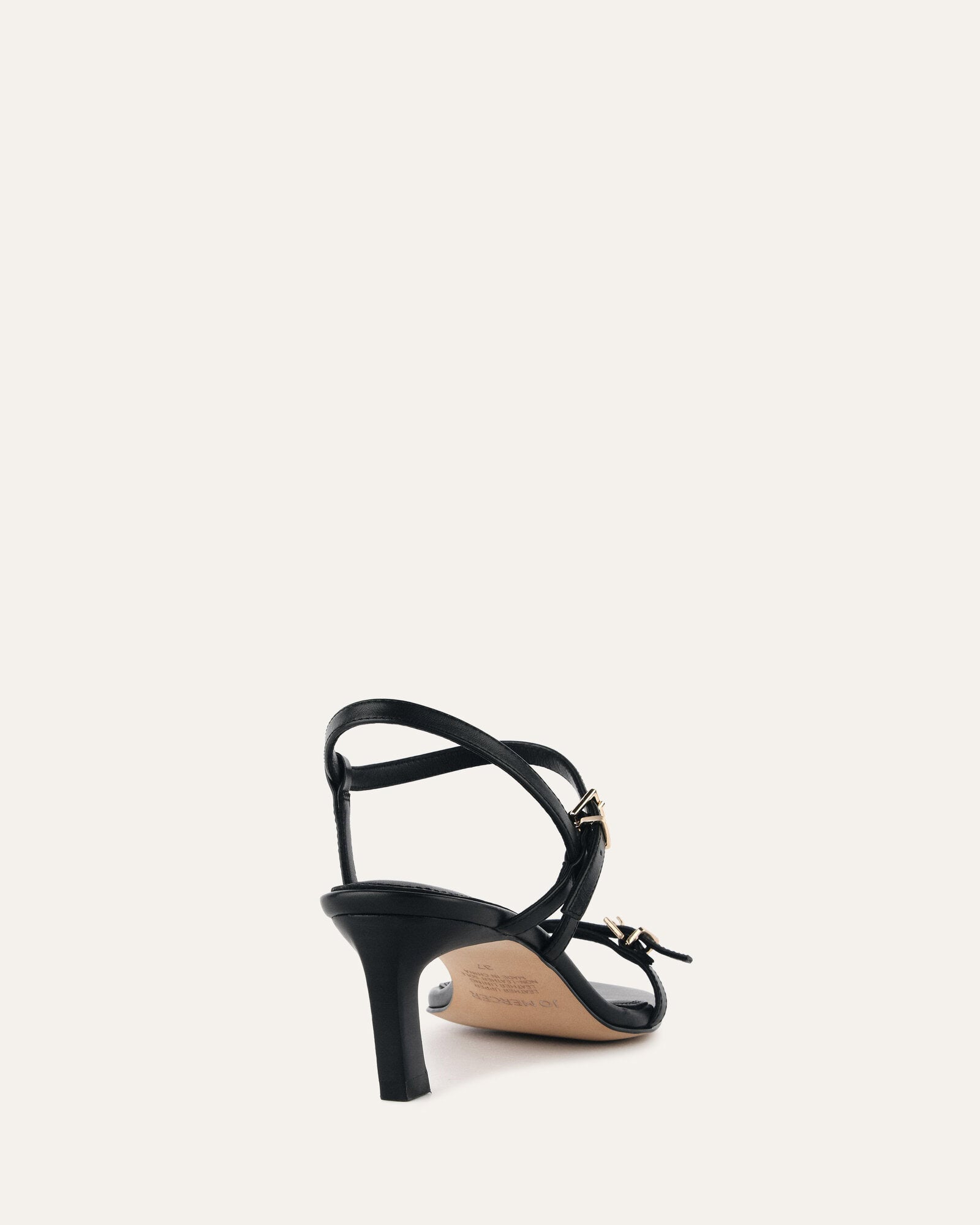 Gianni Women's Black Leather Mid Heel Sandals - Comfortable Dressy Strappy Shoes for Weddings, Parties & Summer Outings