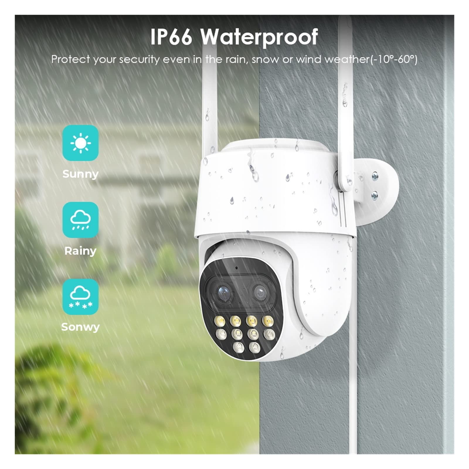 8MP Solar Security Camera with Dual Lens PTZ, WiFi IP Camera - Night Vision, Human Detection, Wireless Surveillance for Home & Outdoor Security (4MP, No SD Card) - Ideal for Yard, Garage & Property Monitoring